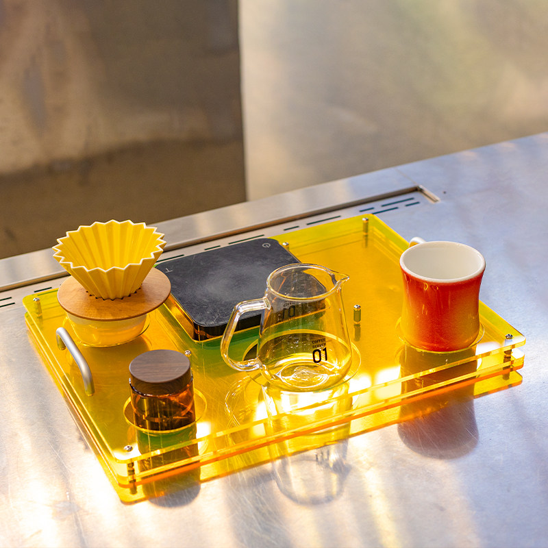 Acrylic coffee tray, used to s - Coffee Equipment Tray recension och pris